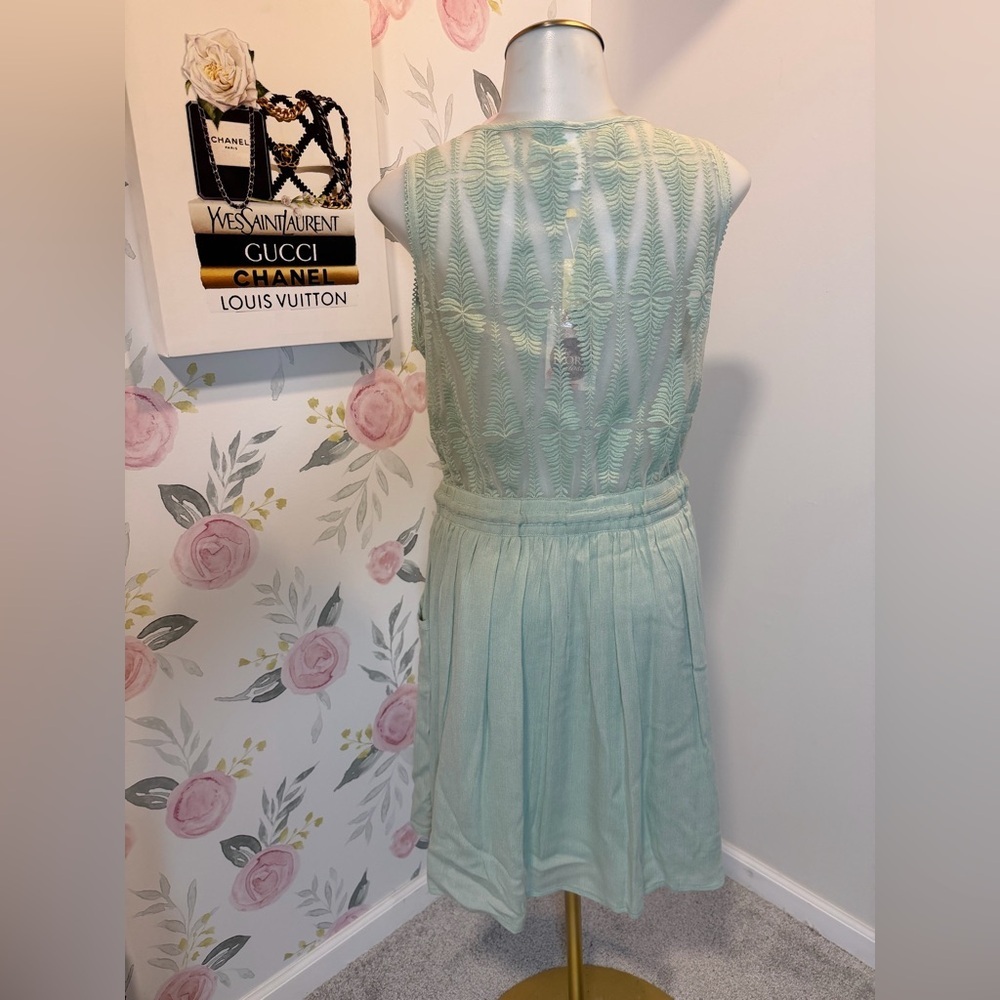 Esley Mint Green Lace Mini Dress - Picture 4 of 6